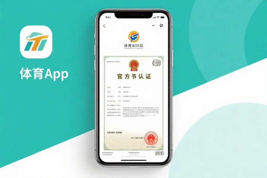 体育app界面展示官方认证标识和详细资质证书,画面干净、专业